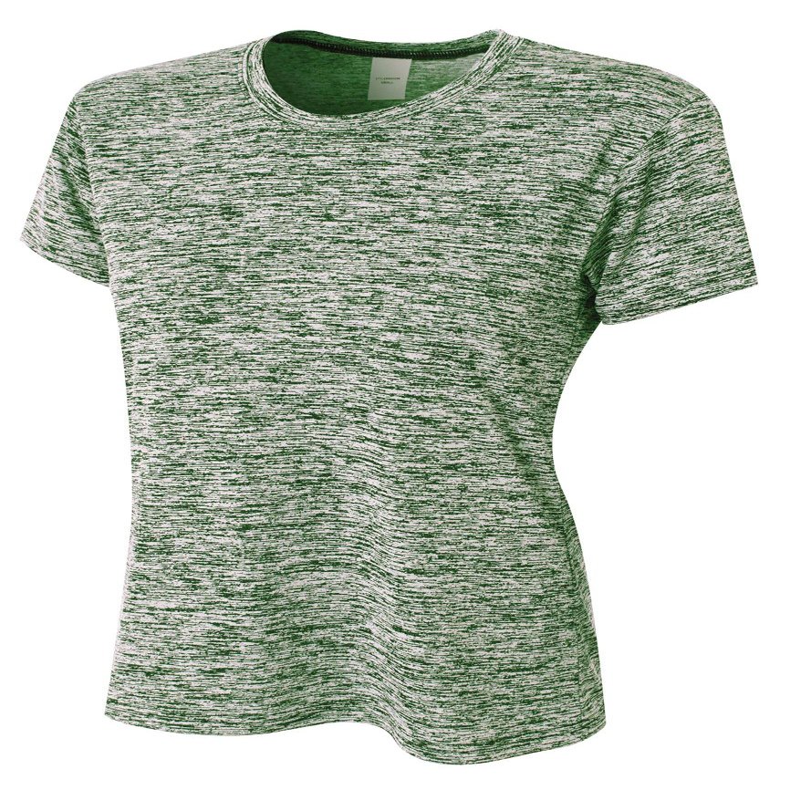 A4 Womens Space Dye Tech Tee, Small, Forest