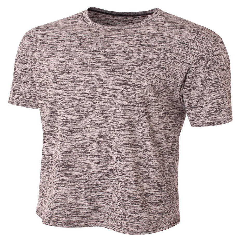 A4 Mens Space Dye Tech Tee, Small, Black