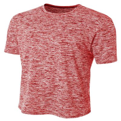 A4 Mens Space Dye Tech Tee, Small, Scarlet