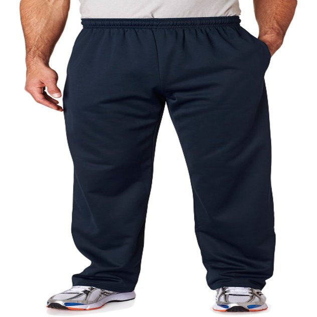 Jerzees PF974 Adult Sport Tech Open-Bottom Sweatpants with Pockets JNavy 44 2XL