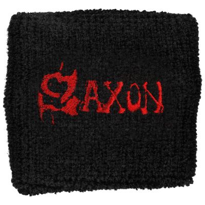 Saxon Men's Red Logo Athletic Wristband Black