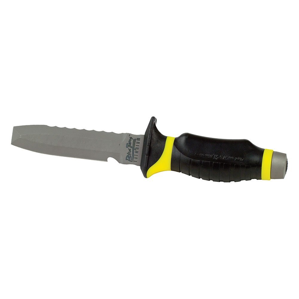 Underwater Kinetics Blue Tang Titanium Dive Knife, Blunt Tip, Yellow (Old Version)