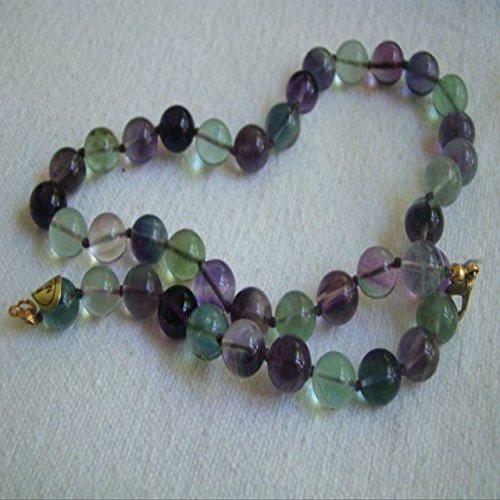 Fllo7514 Rainbor Fluorite Gemmy Round Beads Necklace