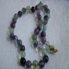 Fllo7514 Rainbor Fluorite Gemmy Round Beads Necklace view 2