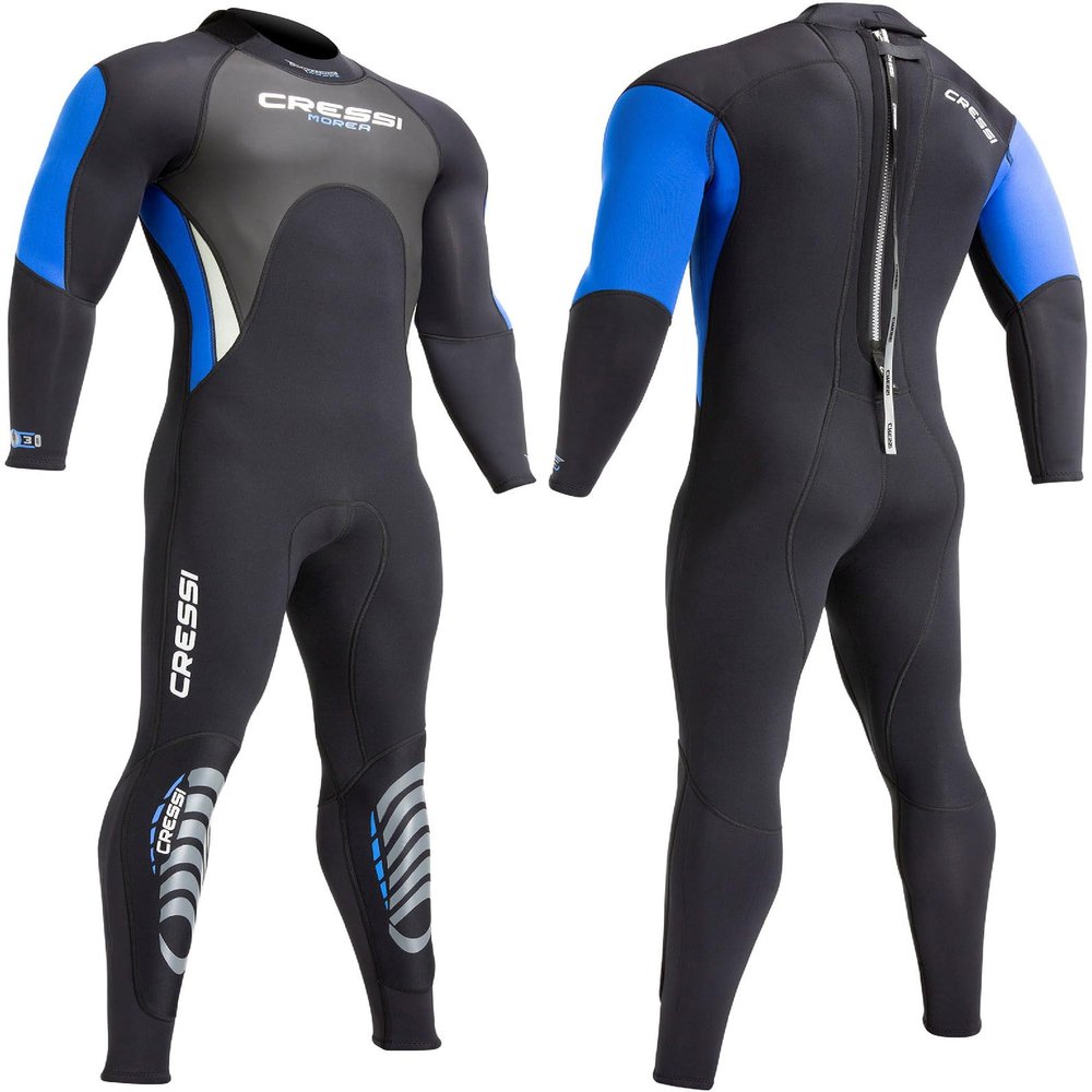 Cressi Morea 3 mm Man Monopiece Wetsuits, Black/Blue, XL