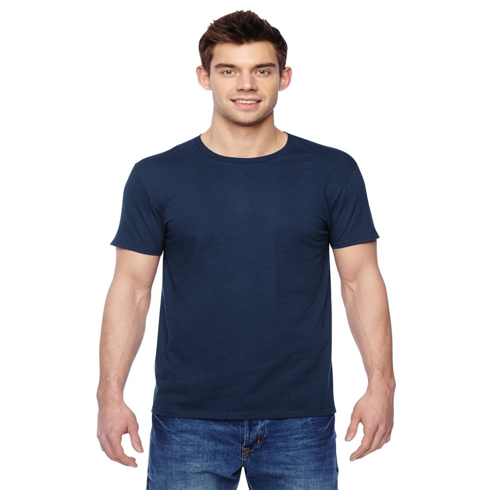 Fruit of the Loom Adult 4.7 oz. Sofspun Jersey Crew T-Shirt L J NAVY