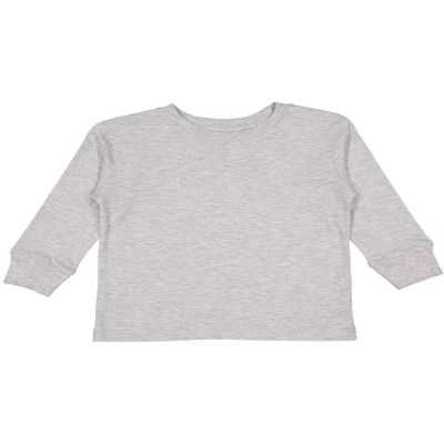 RABBIT SKINS Toddler 100% Cotton Fine Jersey Long Sleeve Tee, Heather, 3T