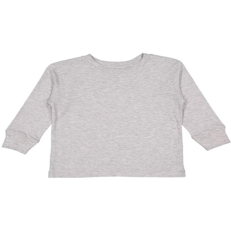 RABBIT SKINS Toddler 100% Cotton Fine Jersey Long Sleeve Tee, Heather, 3T