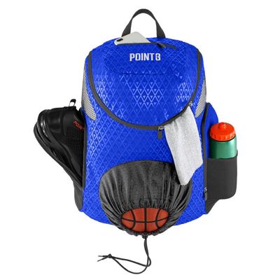 Point 3 Road Trip 2.0 Backpack Basketball Backpack with Drawstrong Closure | Ventilated Mesh Shoe Pocket Compartment | Blue