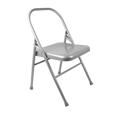Yoga-Mad Yoga Chair | Reinforced Folding | Silver Steel | Supports Yoga Backbends, Twists, & Shoulder Stands