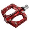 XPEDO TRVS 9 Flat Bicycling Pedals | 6061 CNC Aluminum Body, Cromoly Spindle, Sealed Cartridge & DU Bearings, 24 Replaceable Pins | Red view 2