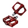 XPEDO TRVS 9 Flat Bicycling Pedals | 6061 CNC Aluminum Body, Cromoly Spindle, Sealed Cartridge & DU Bearings, 24 Replaceable Pins | Red view 3