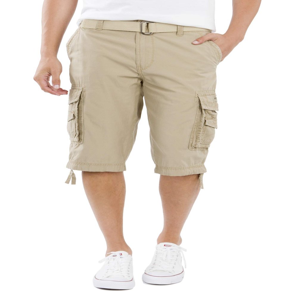 Unionbay Men's Cordova Belted Messenger Cargo Short - Reg and Big and Tall Sizes, Grain, 30