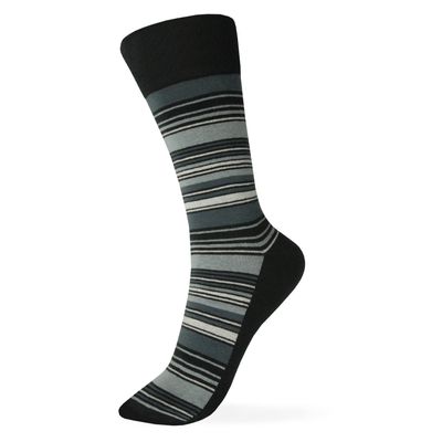Tuxedo Park Black, Charcoal, Silver & White Striped Sock