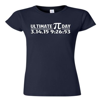 Junior Ultimate Pi Day 3.14 2015 Math Geek DT T-Shirt Tee (Medium, Navy Blue)