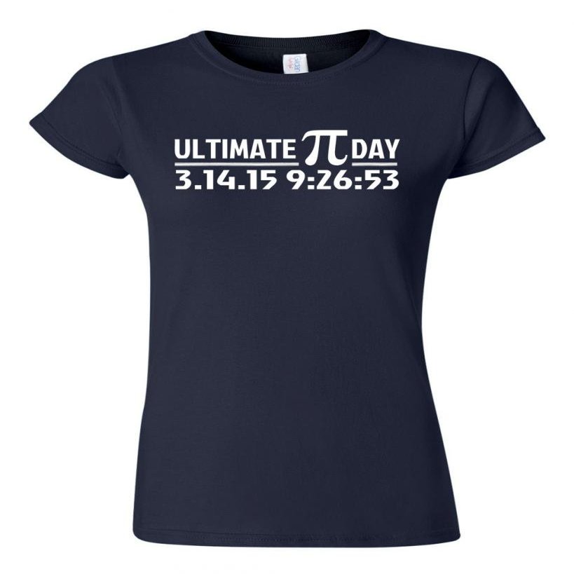 Junior Ultimate Pi Day 3.14 2015 Math Geek DT T-Shirt Tee (Medium, Navy Blue)