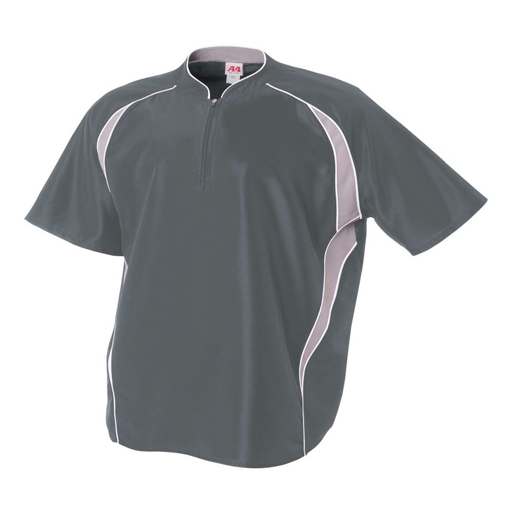 Youth Small Graphite/White 1/4 Zip Baseball/Softball Jacket