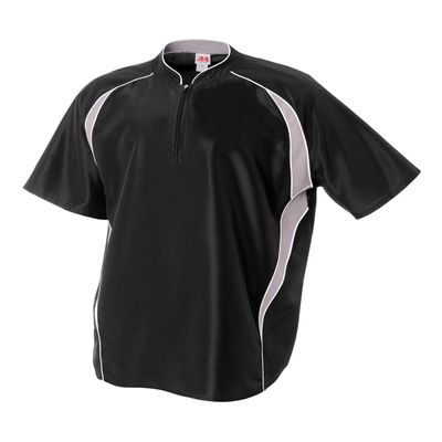 Adult Large Black/White 1/4 Zip Baseball/Softball Jacket
