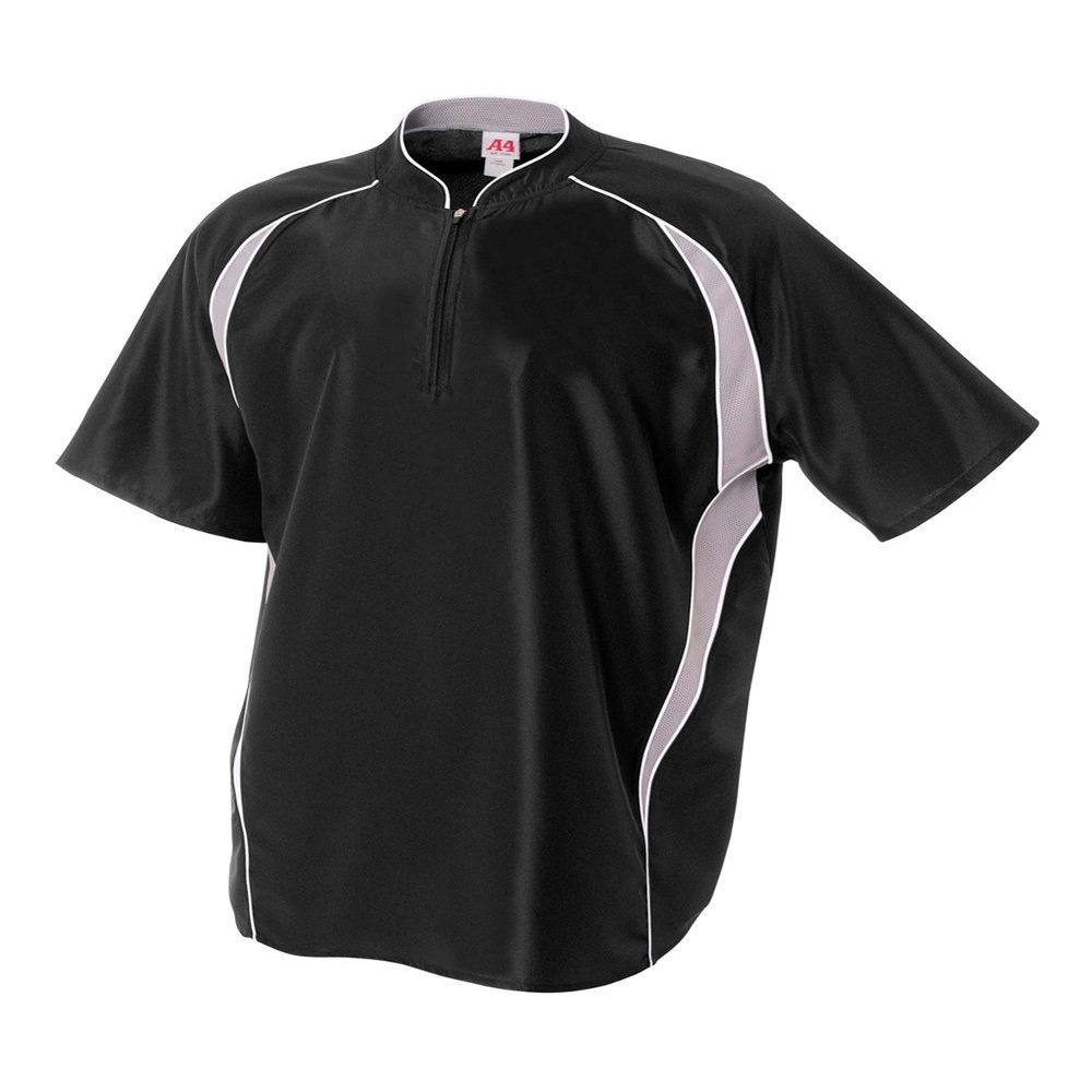 Adult Large Black/White 1/4 Zip Baseball/Softball Jacket