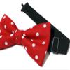 EmilyRose Couture Men's Polka Dot Bow Ties (6-12 Year Olds, Red/White Polka Dots) view 2