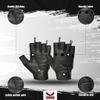 Ladies Deerskin Perforated Fingerless Glove (X-Large, Black) view 2
