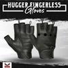 Ladies Deerskin Perforated Fingerless Glove (X-Large, Black) view 3
