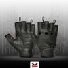 Ladies Deerskin Perforated Fingerless Glove (X-Large, Black) view 4