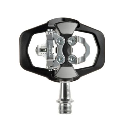XPEDO TRVS Duo Bicycling Pedals | Hybrid SPD Clipless & Flat Platform, 6061 Forged Aluminum Body, Cromoly Spindle, 3 Sealed Bearings | Black