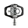 XPEDO TRVS Duo Bicycling Pedals | Hybrid SPD Clipless & Flat Platform, 6061 Forged Aluminum Body, Cromoly Spindle, 3 Sealed Bearings | Black view 1