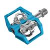 XPEDO Baldwin Clipless Bicycling Pedals | Dual-Sided Platform, 6061 CNC Aluminum Body, Posi-Lock Retention, 6 Float, SPD Compatible, Cromoly Spindle | Blue view 2