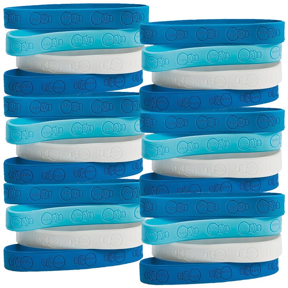 Fun Express - Snowman Rubber Bracelets for Winter - Jewelry - Rubber Bracelets - Winter - 24 Pieces VBS 2026