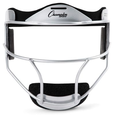 Champion Sports Steel Softball Face Mask - Classic Fielders Masks for Youth - Durable Head Guards - Premium Sports Accessories for Indoors and Outdoors - Silver