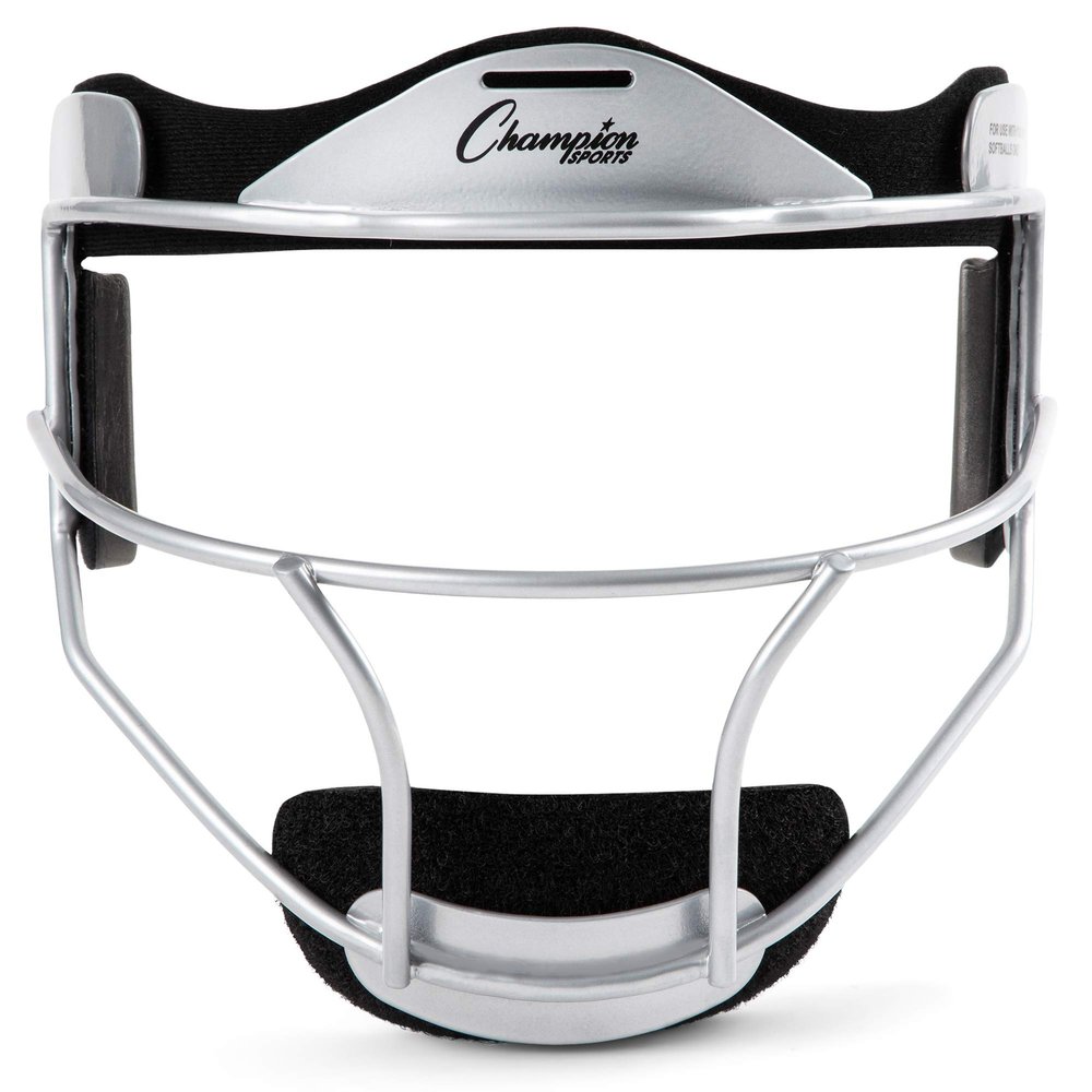 Champion Sports Steel Softball Face Mask - Classic Fielders Masks for Youth - Durable Head Guards - Premium Sports Accessories for Indoors and Outdoors - Silver