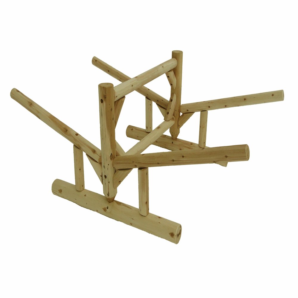 Log Kayak Rack 2-Place Canoe Log Rack, Paddle Board Holder, Canoe Stand, Surfboard, Kayak Holder for Outside, Paddle Boat Storage, Freestanding for Kayaks SUP Boards - Unfinished