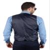 AZAR MAN Men's Slim Fit Dress Suit Vest 5 Button Adjustable Satin Back 44 Chest (Large/XLarge), Solid Navy view 4
