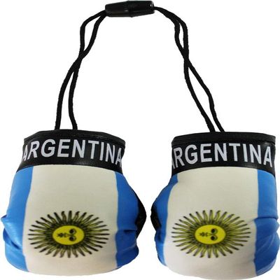 Argentina - Novelty Mini Boxing Gloves with Black Snap Connection
