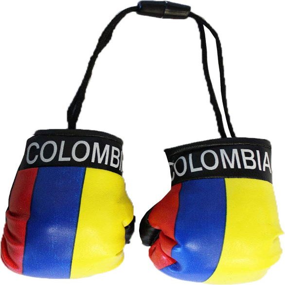 Colombia - Novelty Mini Boxing Gloves with Black Snap Connection