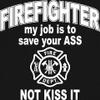 Tee Hunt Firefighter My Job is to Save Your Ass Hoodie Funny FD Hooded Unisex Pullover Royal Blue X-Large view 3