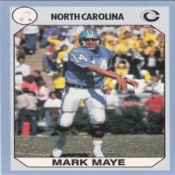 Autograph Warehouse Mark Maye Football Card (North Carolina) 1990 Collegiate Collection No.15