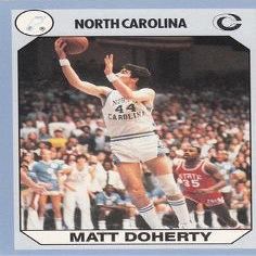 Autograph Warehouse Matt Doherty Basketball Card (North Carolina) 1990 Collegiate Collection No.19
