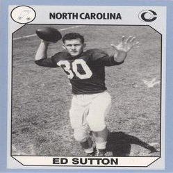Autograph Warehouse Ed Sutton Football Card (North Carolina) 1990 Collegiate Collection No.176