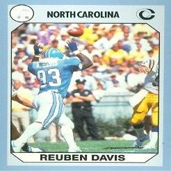 Sports Memorabilia Reuben Davis Football Card (North Carolina) 1990 Collegiate Collection No.43