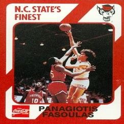 Autograph Warehouse Panagiotis Fasoulas Basketball Card (N.C. North Carolina State) 1989 Collegiate Collection No.85