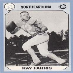 Autograph Warehouse Ray Farris Football Card (North Carolina) 1990 Collegiate Collection No.167