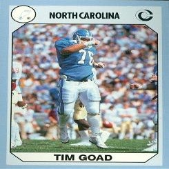 Tim Goad Football Card (North Carolina) 1990 Collegiate Collection No.34