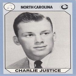 Sports Memorabilia Charlie Justice Football Card (North Carolina) 1990 Collegiate Collection No.168