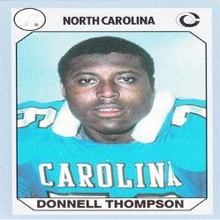 Sports Memorabilia Donnell Thompson Football Card (North Carolina) 1990 Collegiate Collection No.21