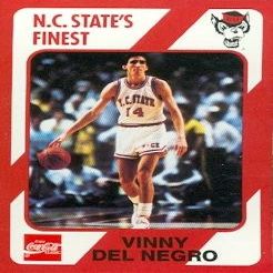 Autograph Warehouse Vinny Del Negro Basketball Card (N.C. North Carolina State) 1989 Collegiate Collection No.90