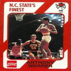 Autograph Warehouse Anthony Warren Basketball Card (N.C. North Carolina State) 1989 Collegiate Collection No.123