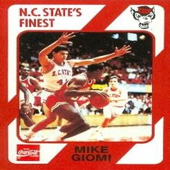 Autograph Warehouse Mike Giomi Basketball Card (N.C. North Carolina State) 1989 Collegiate Collection No.198